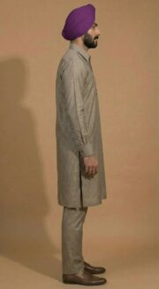 Greige (Grey + Beige) Kurta Pajama - Image 3